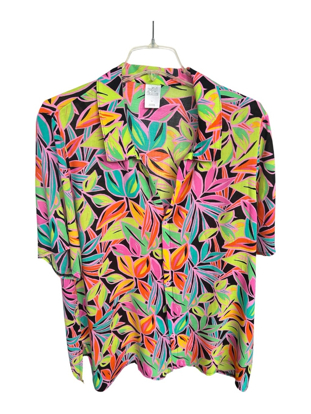 wild fable Multicolor Tropical Leaf Print Button-Down Shirt